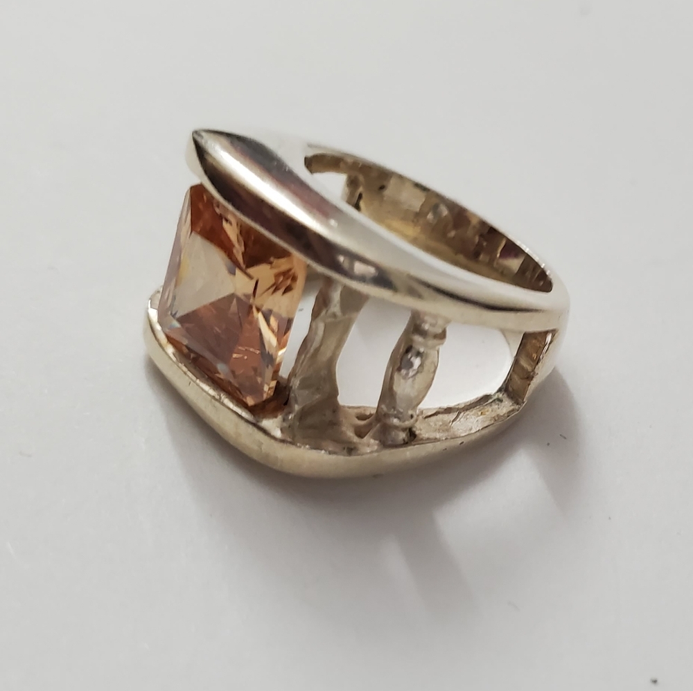 Sterling Silver 925 Morganite Ring - Picture 9 of 11